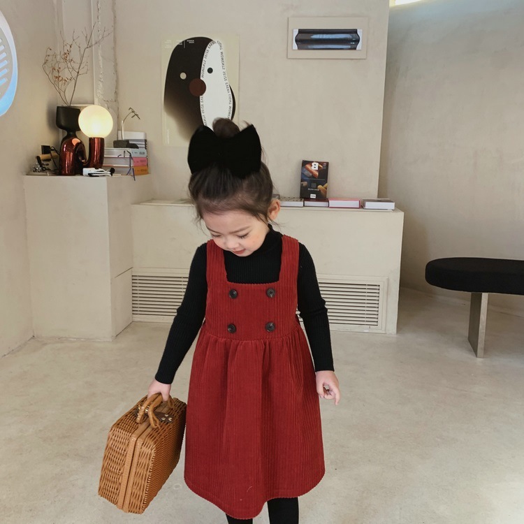 現貨 90.100cm 方領燈芯絨背心裙洋裝 不含內搭