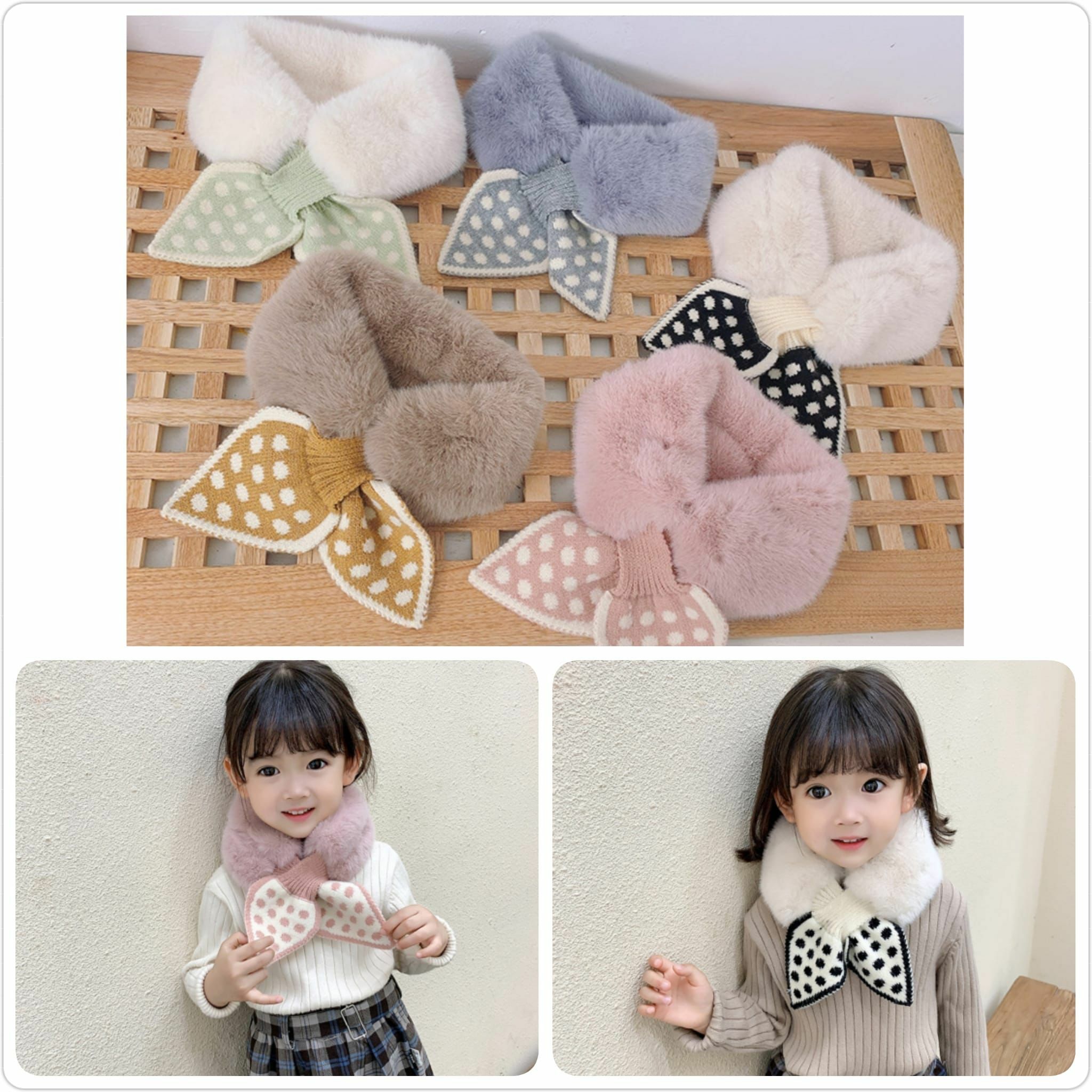 🔶CHIC風仿兔毛百搭保暖交叉圍巾-2103086