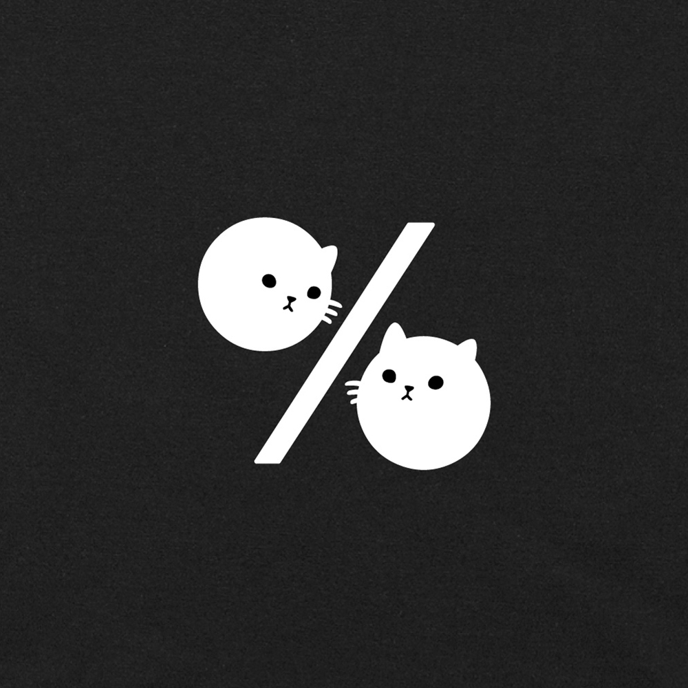 字裡貓間T恤 - 百分號