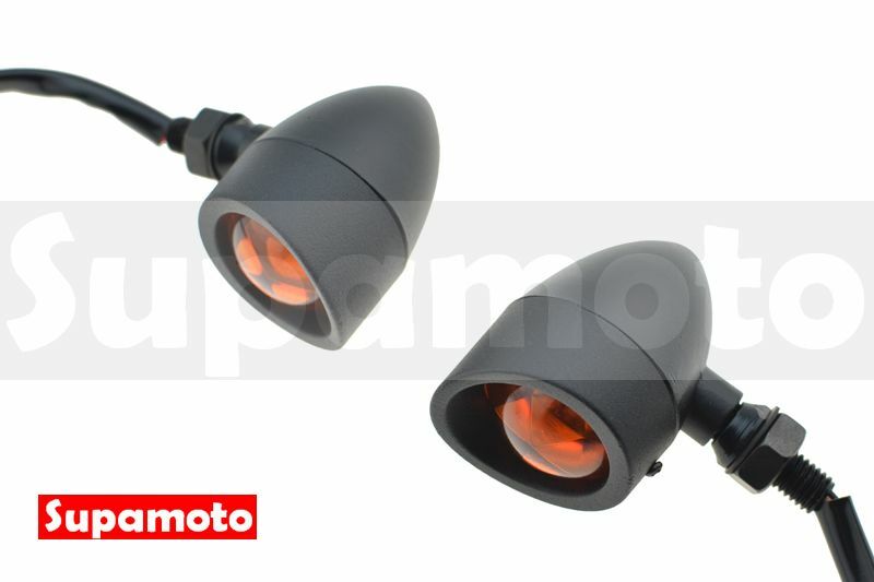 -Supamoto- D561 方向燈 復古 改裝 帽沿 砲彈 金屬 消光黑 檔車 日系 SR400 SB300 哈雷