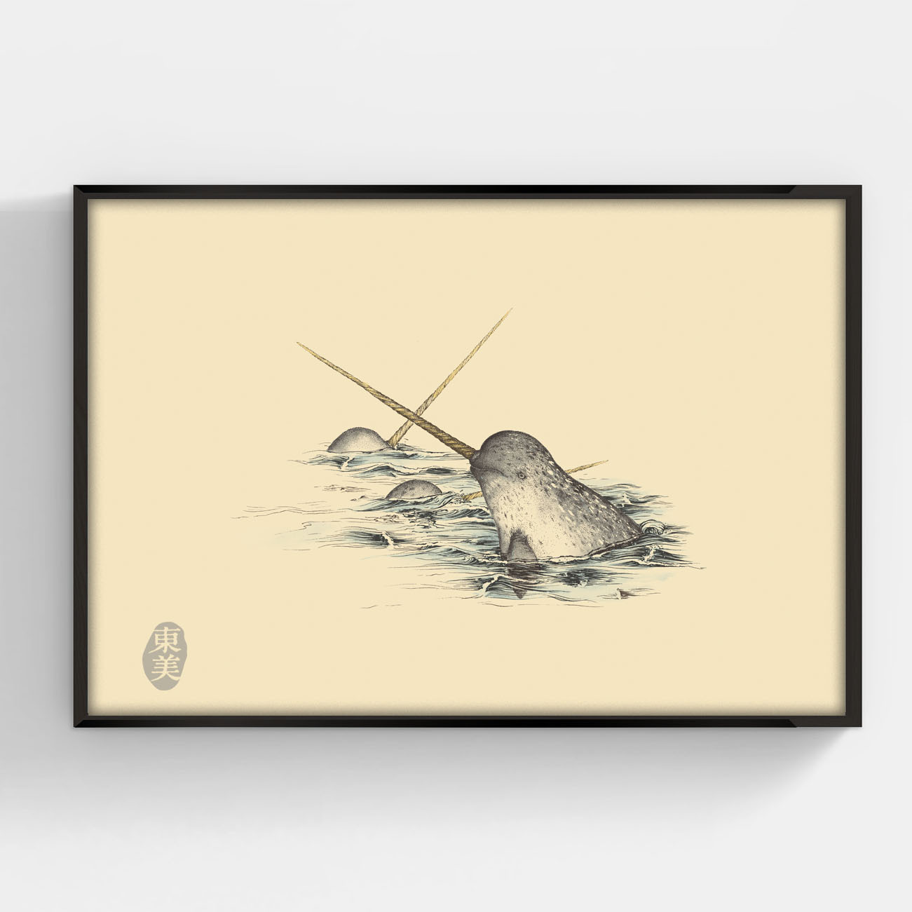 印物所〈Whale 鯨魚──Narwhal 獨角鯨〉限量版畫