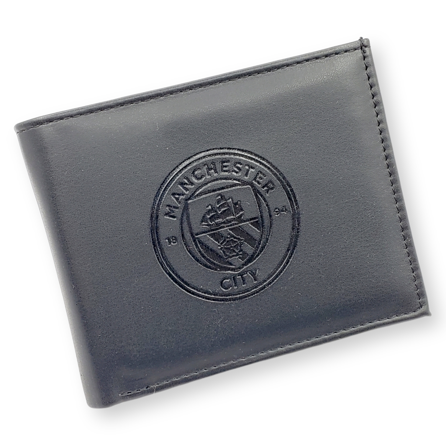 曼城黑色會徽皮革銀包