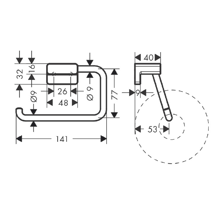 hansgrohe Addstoris 41771, -007 Roll holder