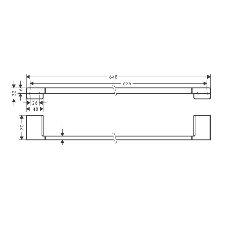hansgrohe Addstoris 41747, -007 Bath towel rail 600mm