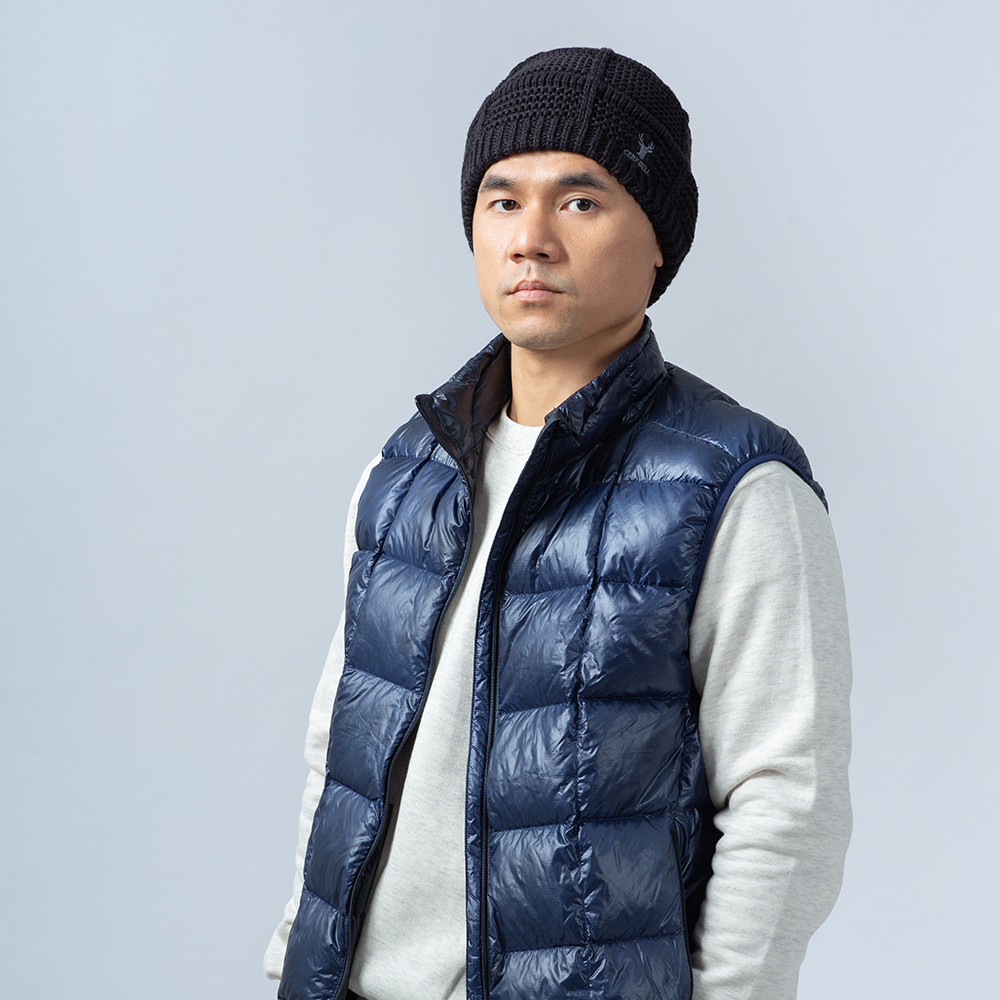 【肌暖】麋鹿刺繡方格雙層針織毛帽丨H1483T