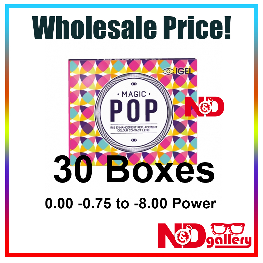 wholesale Igel Magic pop 2 pcs/box 1 Month color lens 0.00 to -8.00 30 boxes/ Purchase