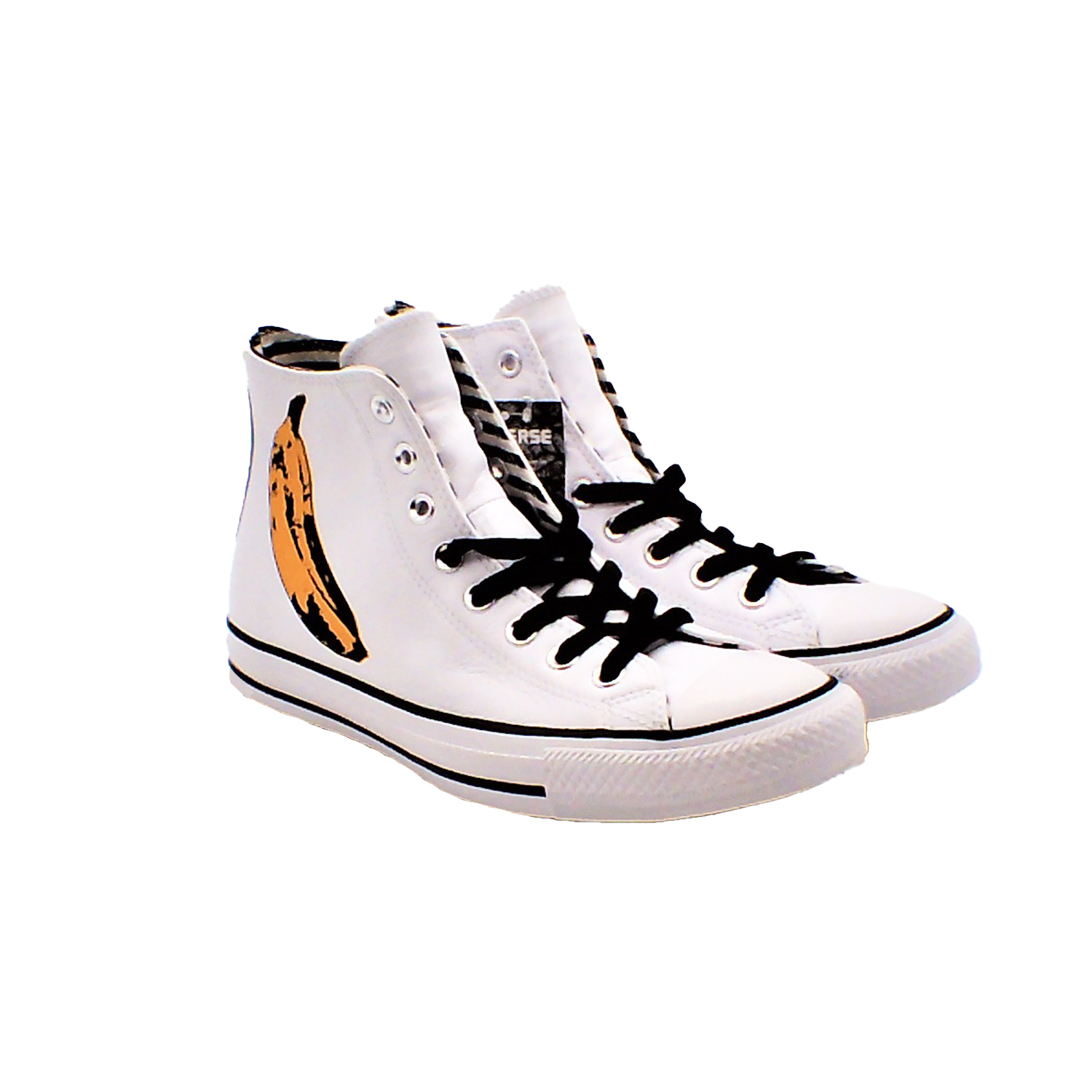 Converse - 男女款白皮高幫帆布鞋(香蕉圖案)