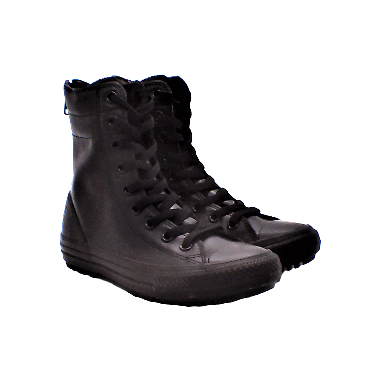 Converse - 女款真皮高幫鞋(黑色)