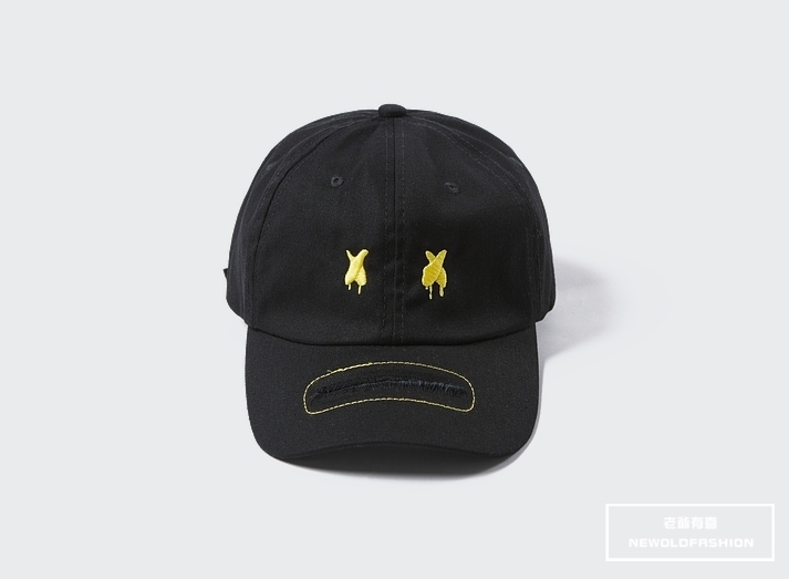 『新品上市』重磅XX跳色刺繡微破壞棒球帽-黑