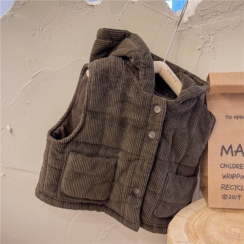 坑條連帽背心-2colors