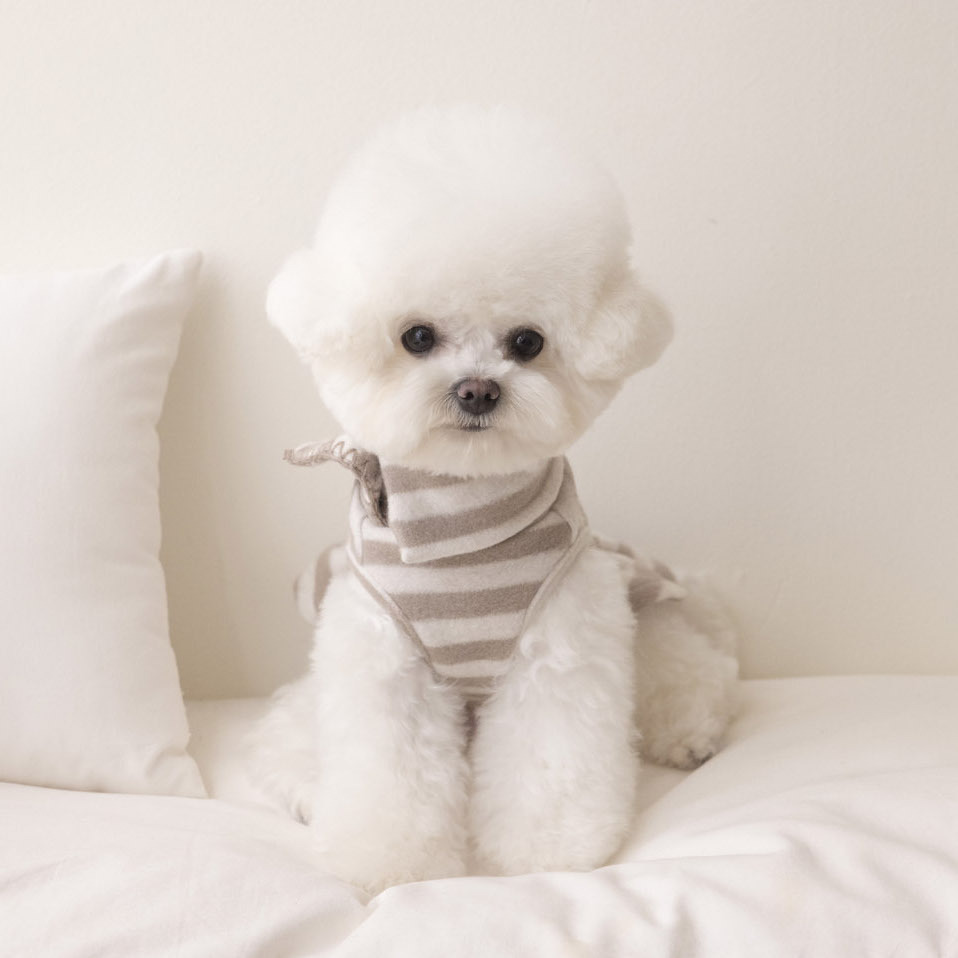 OPAAAP 條紋無袖小高領洋裝