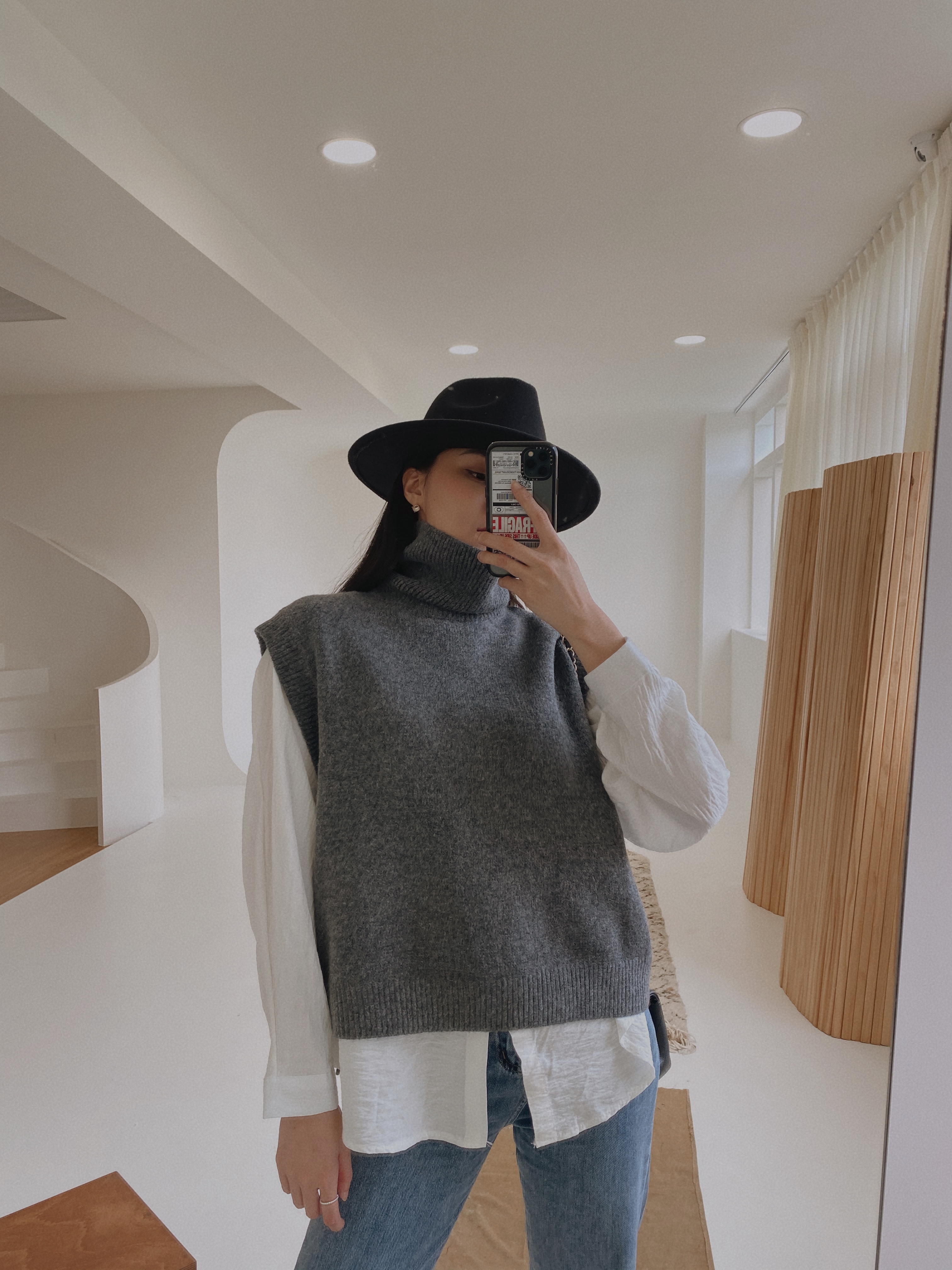 翻領羊絨外搭背心*3色