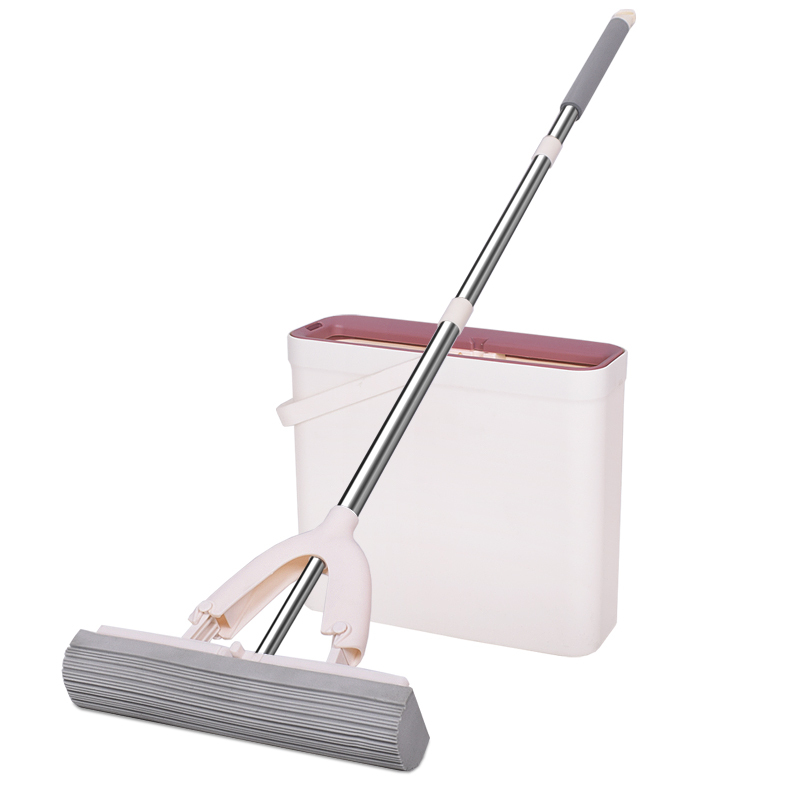 Optiway Water Absorbent Double Fold Sponge Mop with Buc
