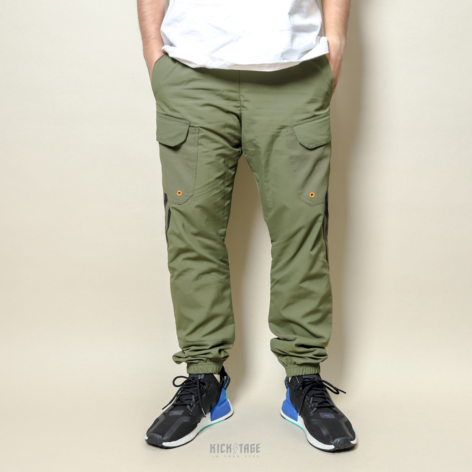 **特價商品售出不退換**男款 ADIDAS FUTURE ICONS 綠色 大口袋 內網眼 三線 小標 運動長褲【H65368】