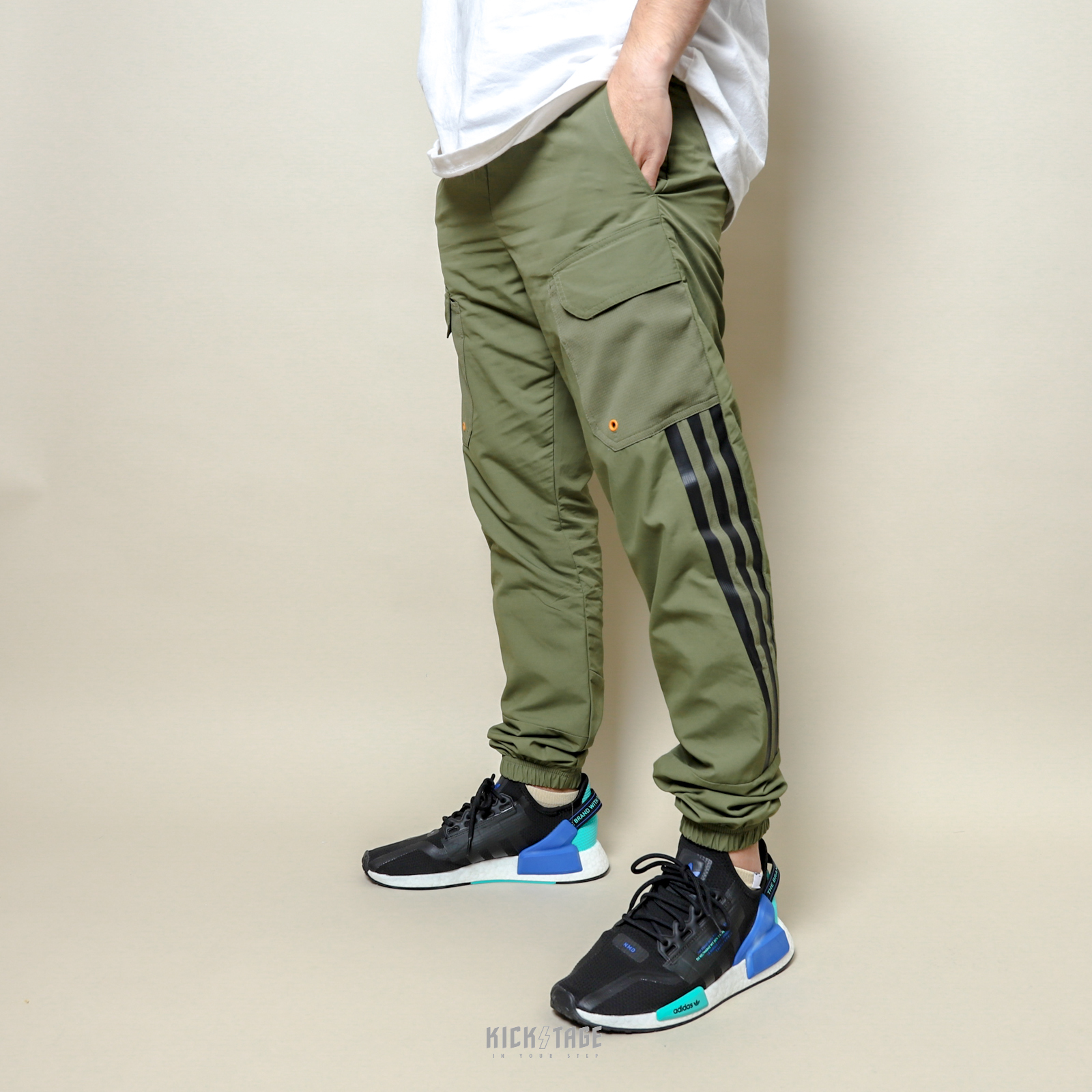 **特價商品售出不退換**男款 ADIDAS FUTURE ICONS 綠色 大口袋 內網眼 三線 小標 運動長褲【H65368】