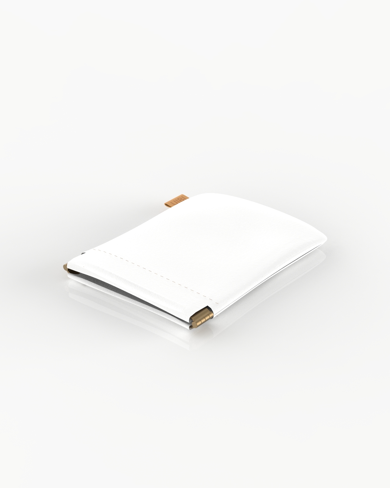 UIBI 柚比 金屬彈片皮革收納包 （純潔白）