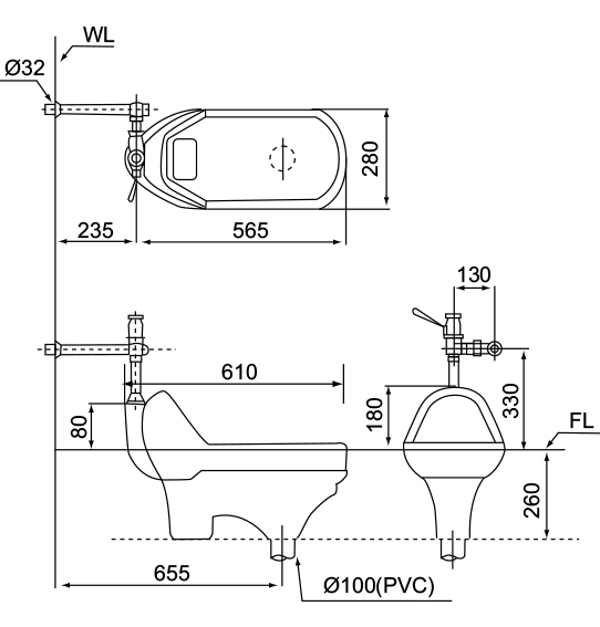 摩登 二段式手壓快沖蹲便 C-107 / M-700-1