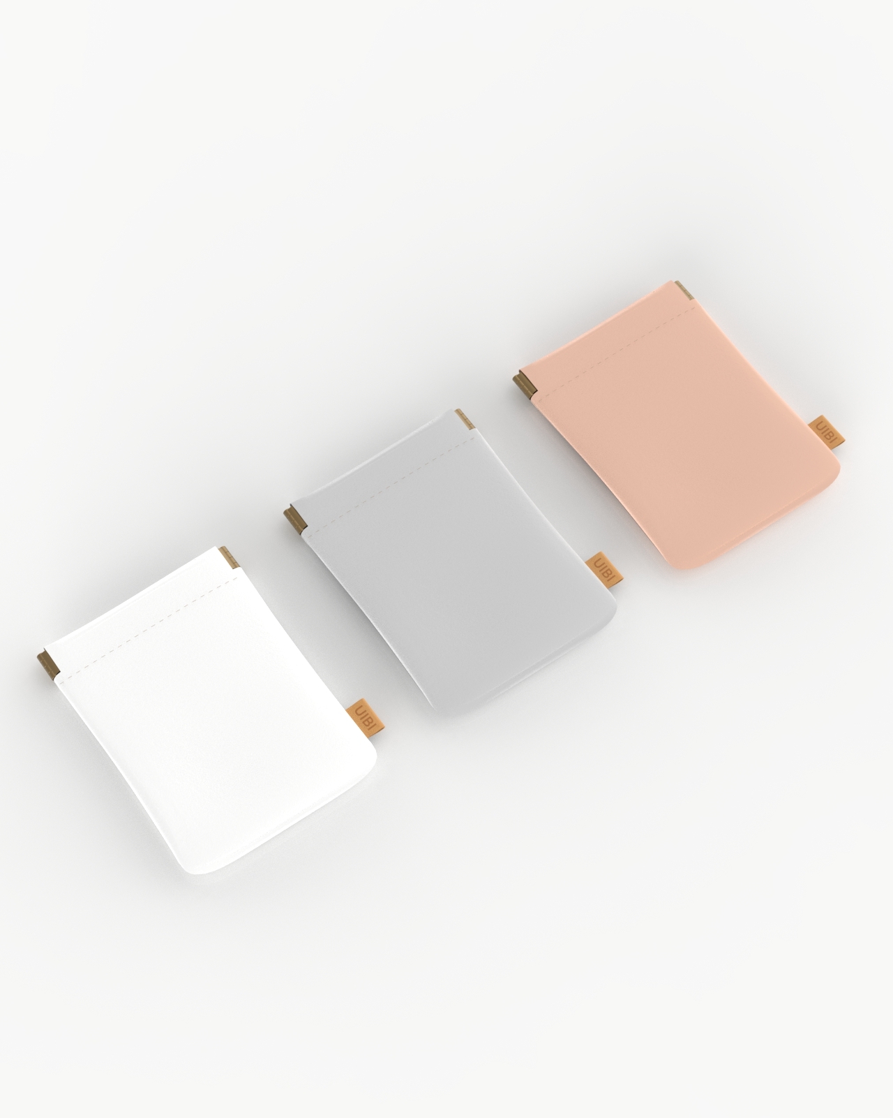 UIBI 柚比 金屬彈片皮革收納包 （純潔白）