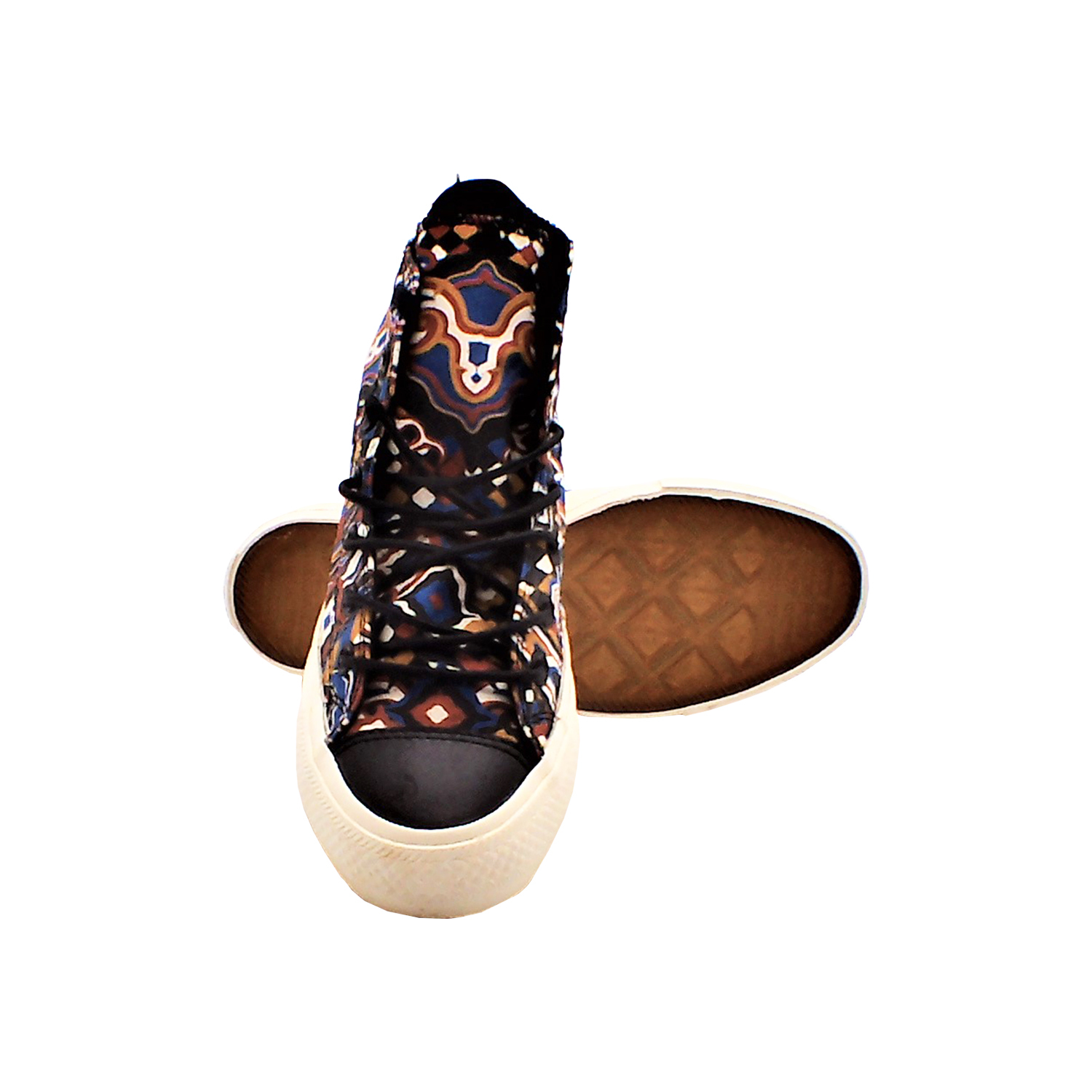 Converse - 男女款潮流休閒高幫帆布鞋(花紋格子)