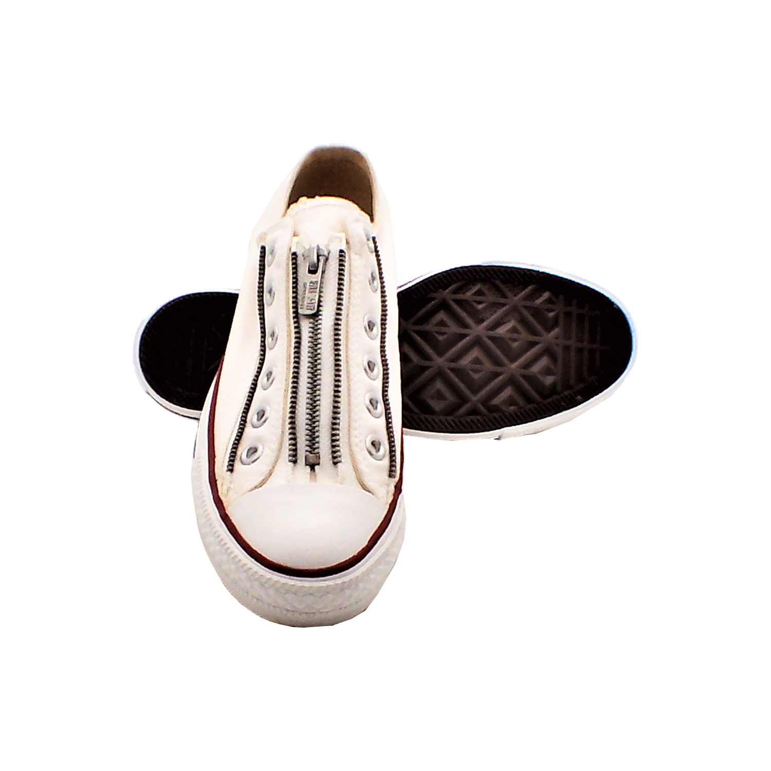 Converse - 男女款休閒低幫帆布鞋(拉鏈款/白色)