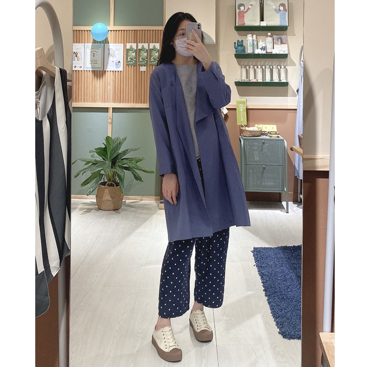 轉角奇遇翻摺風衣外套-夜海