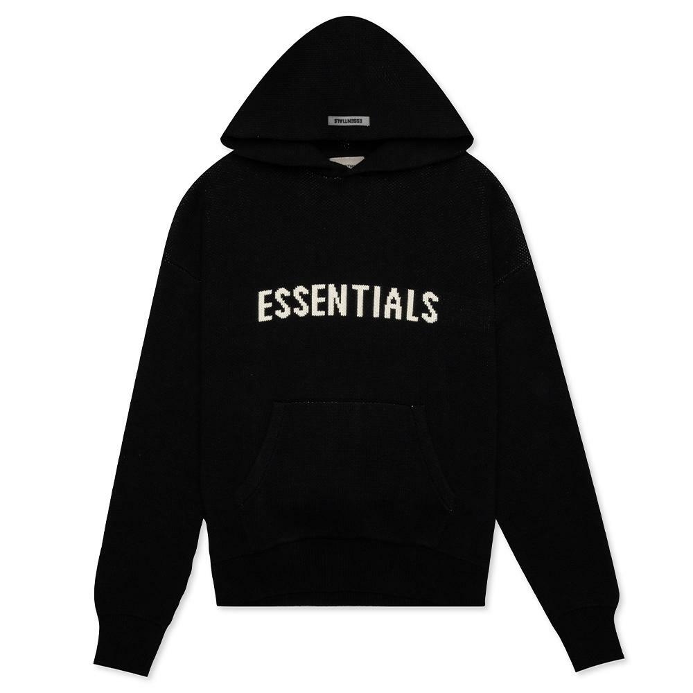 Fear of God Essentials Knit Pullover Hoodie (Black)