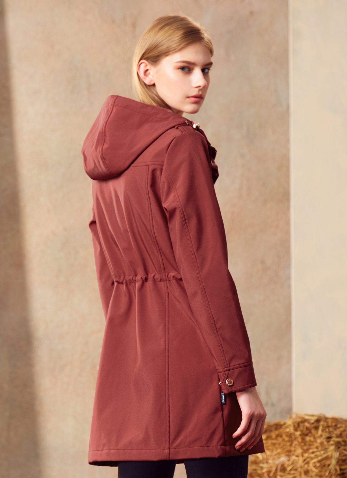 【惜福品】美國軍規抗菌防水立體剪裁精品派克大衣-2152WJ-磚紅色