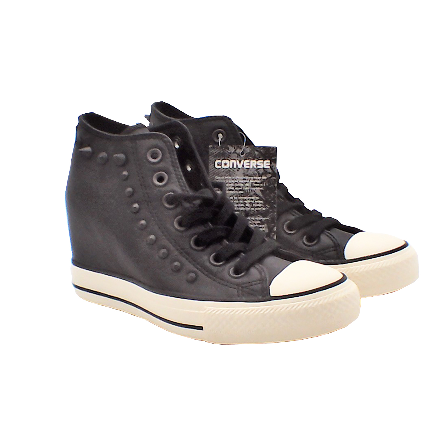 Converse - 女款內增高高幫柳釘鞋(黑色)