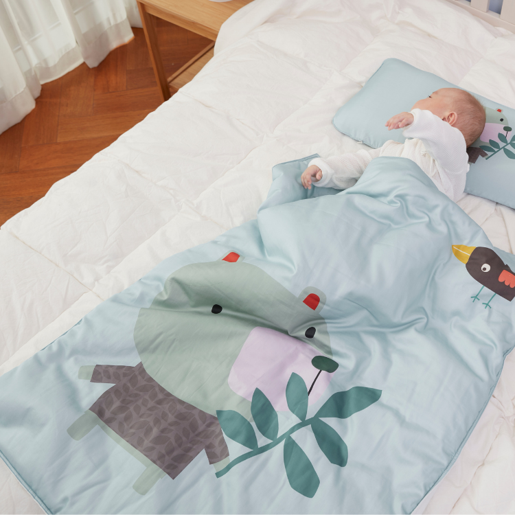 親膚抗菌防蹣寶貝毯M【熊熊Koemi】-韓國Kangaruru袋鼠寶寶甜睡安全寢具