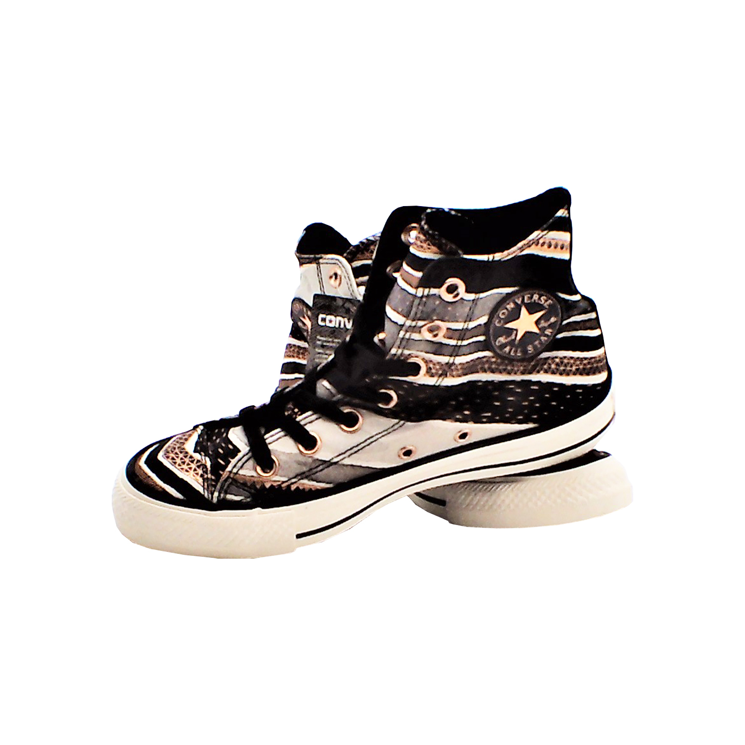 Converse - 女款復古條紋高幫休閒帆布鞋