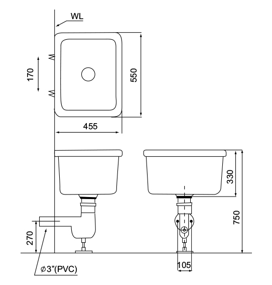 摩登 拖布盆 U-021 S管或P管