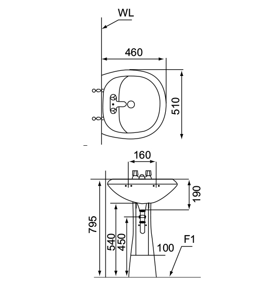 摩登 面盆 LF-352 / M-1068