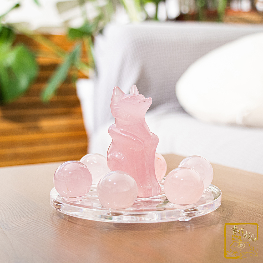 星光粉晶狐仙水晶球七星陣 旺桃花人緣