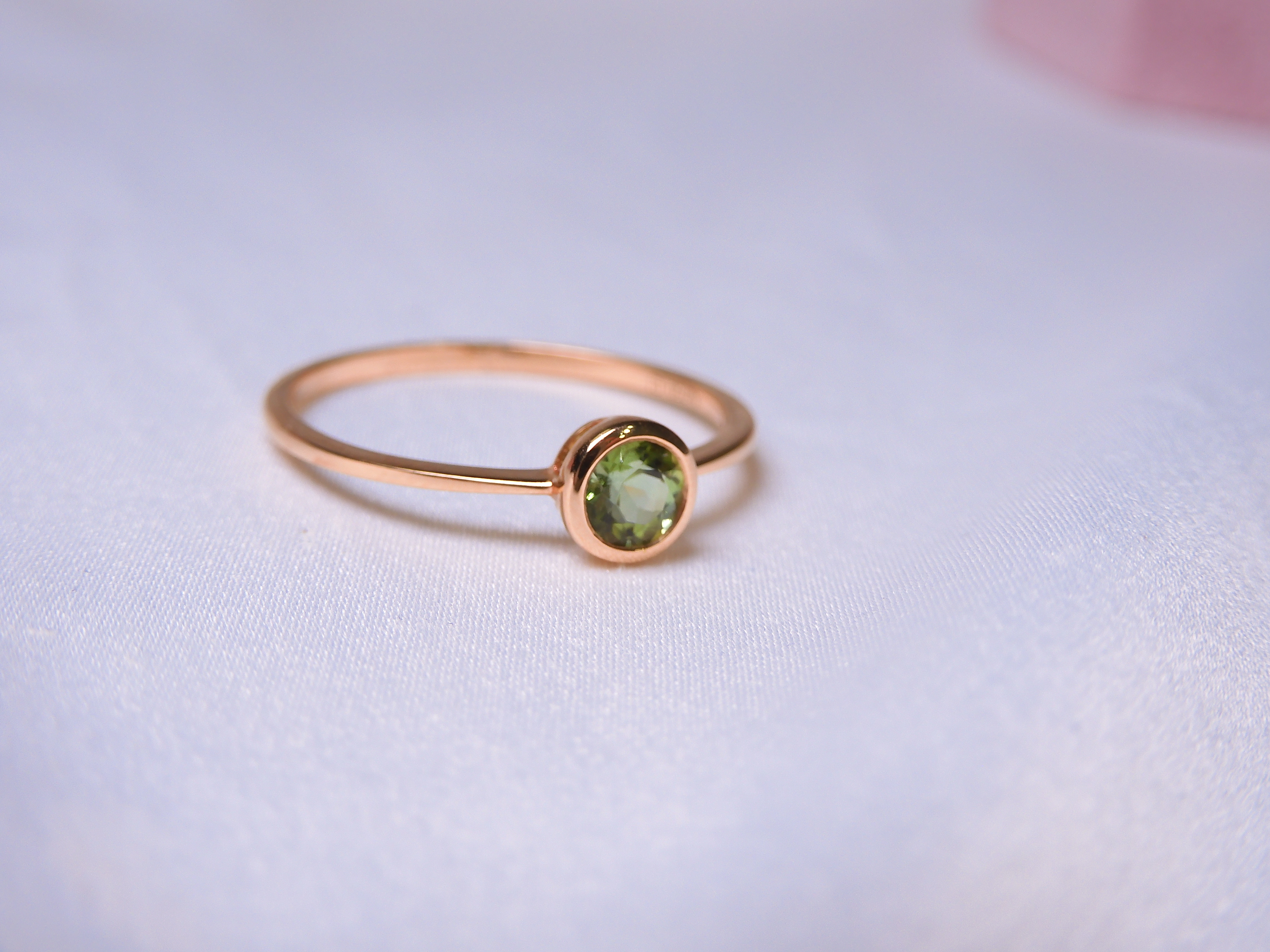 18K 玫瑰金 0.26ct 綠碧璽戒指