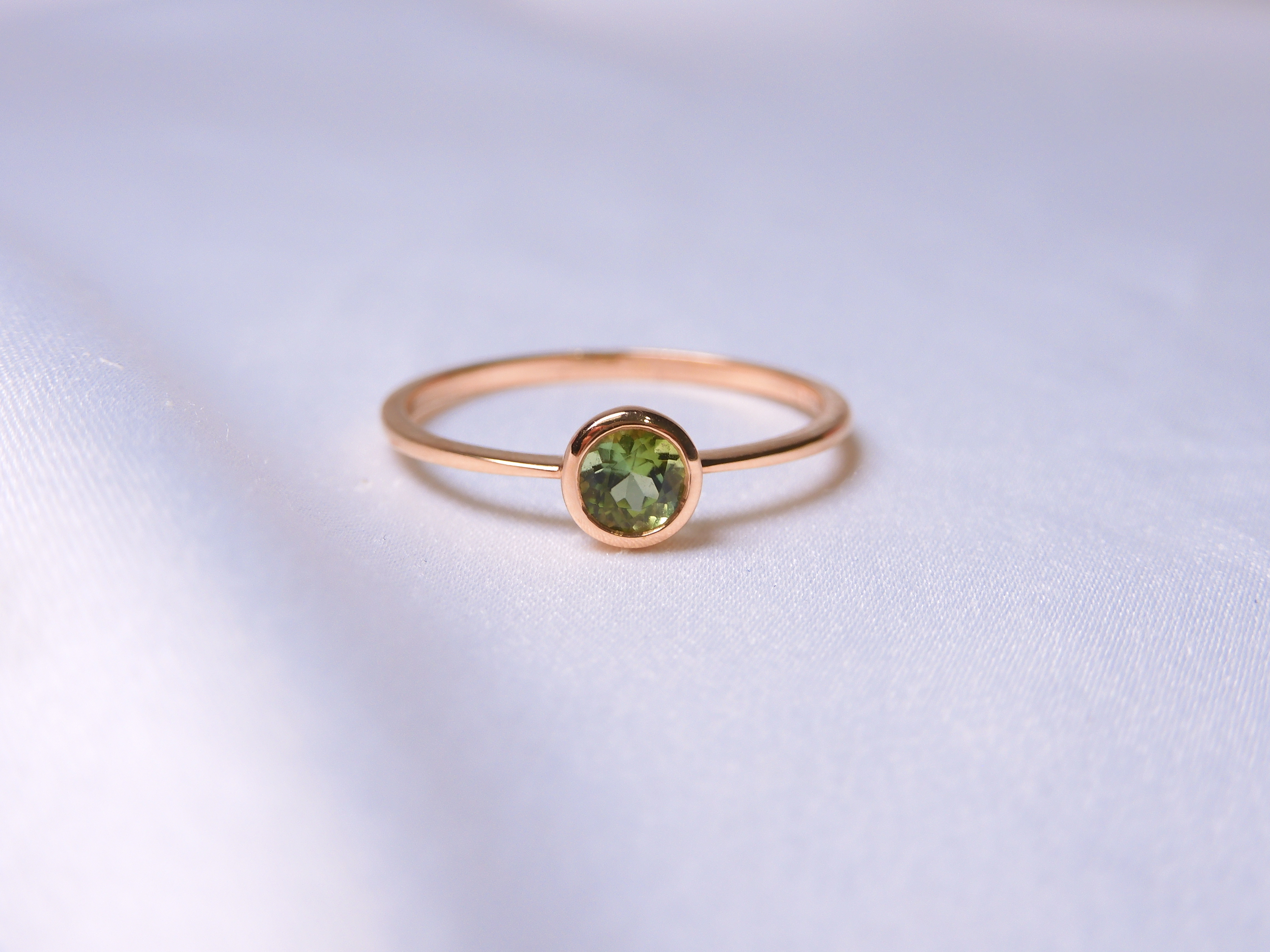 18K 玫瑰金 0.26ct 綠碧璽戒指