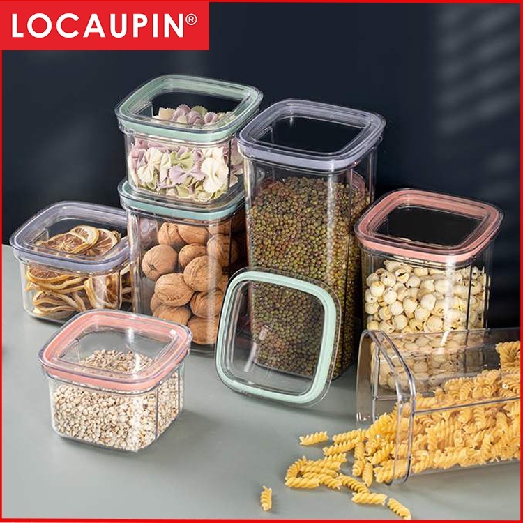 Locaupin Airtight Food Storage Container Clear Pet Kitchen and Pantry ...