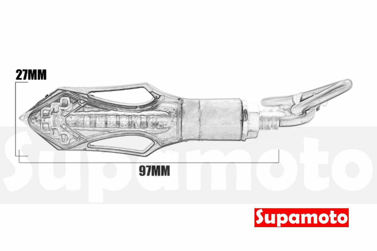 -Supamoto- D14 LED 方向燈 刀鋒 長矛 箭頭 通用 改裝 檔車 仿賽 DRG 仿賽 雷霆 R6 R3