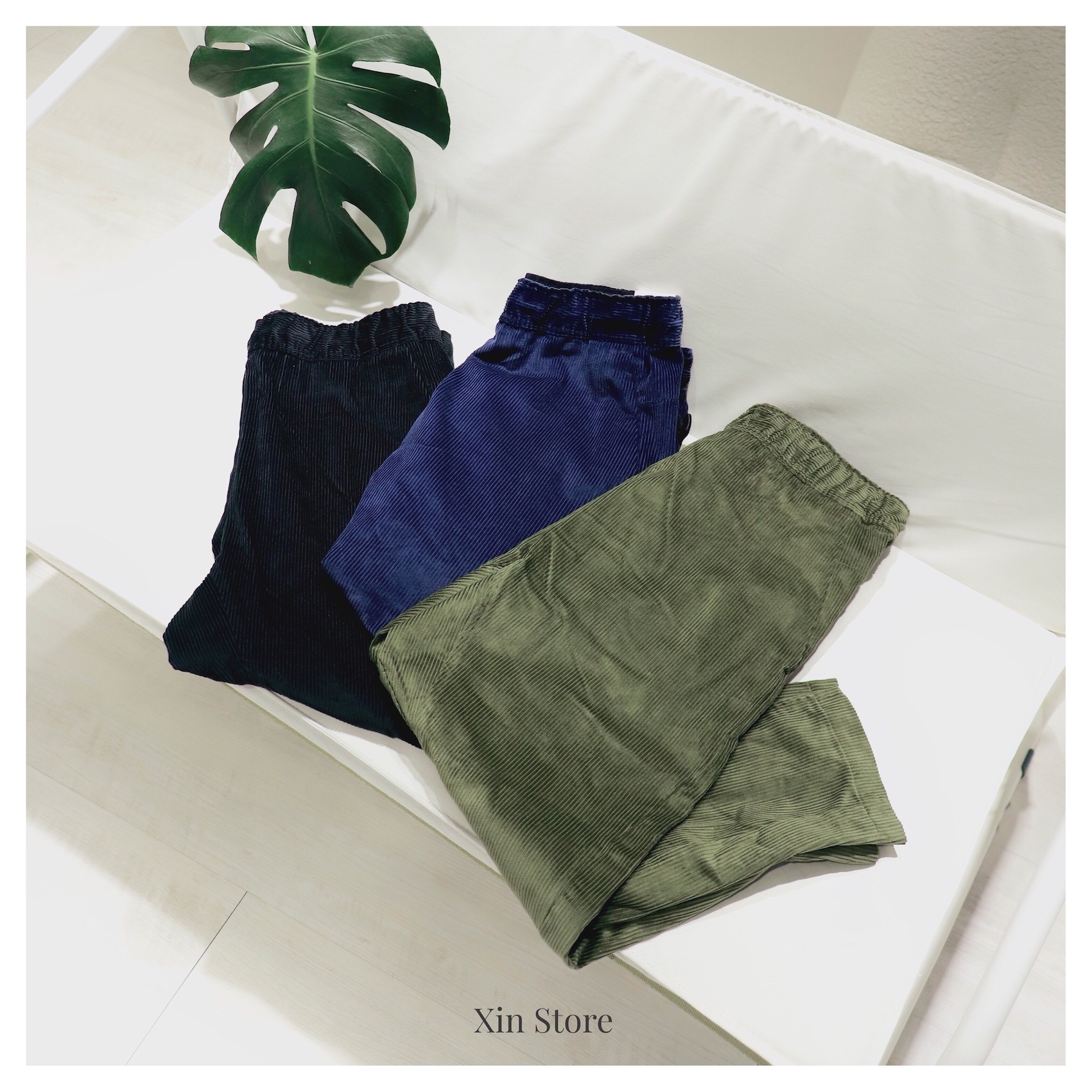 Nike NSW Pants 燈芯絨 刺繡 字勾 鬆緊 內抽繩 錐形褲 9分褲 黑 深藍 橄欖綠