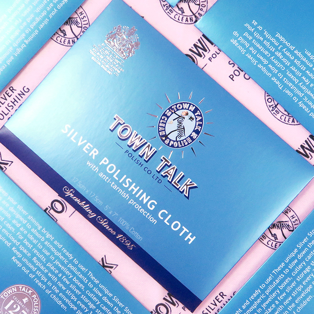 Town Talk 銀器拭亮布 中款 擦銀布/拭銀布 銀飾日常保養必備 英國皇家認證