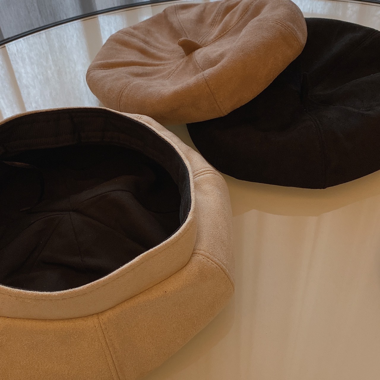 麂皮八片畫家帽/三色