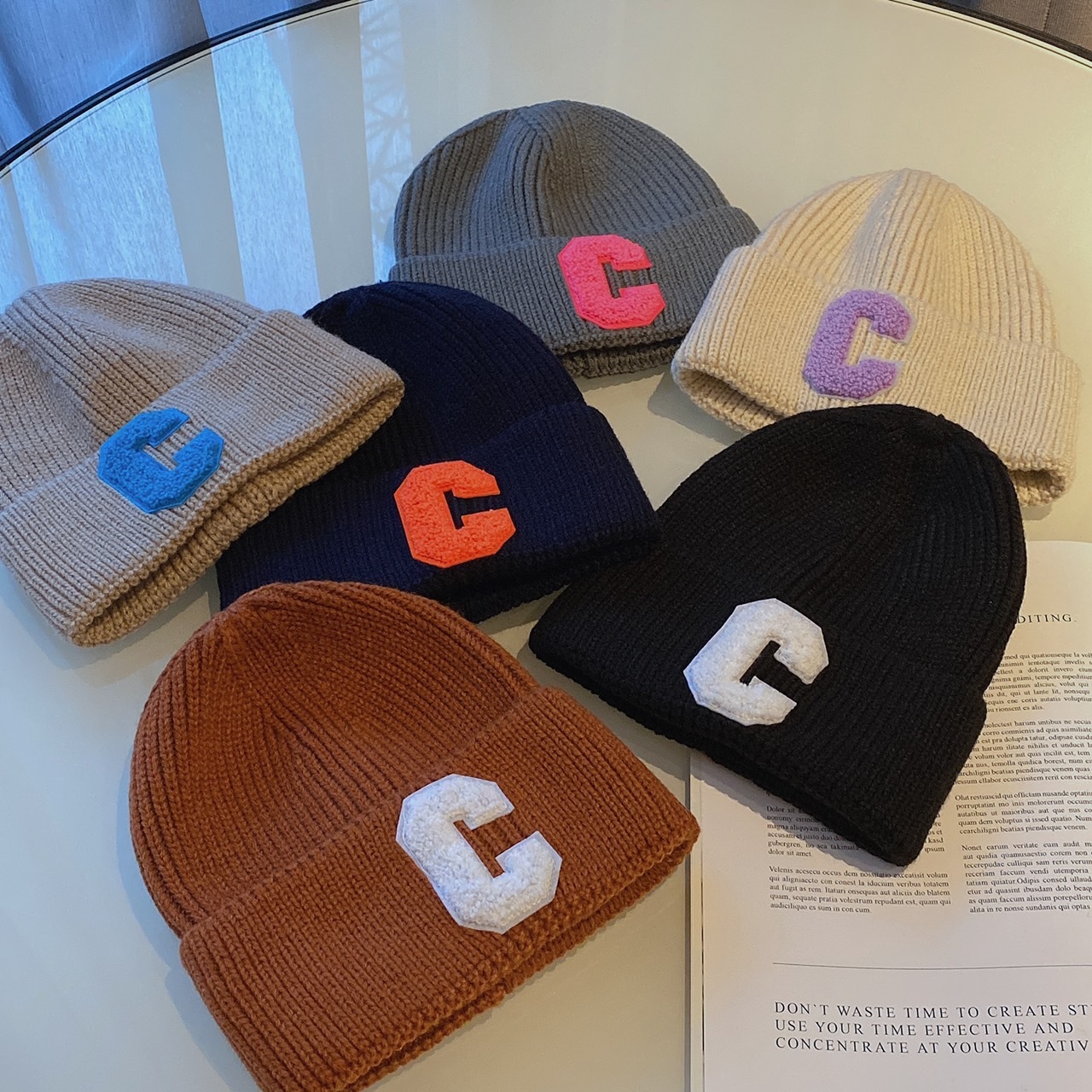 韓國C字毛帽/七色