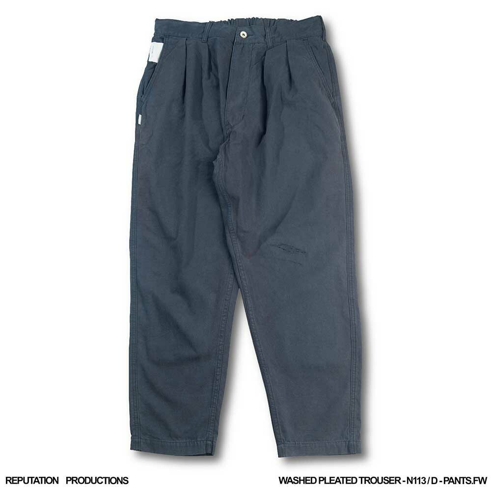 REPUTATION WASHED PLEATED TROUSER - N113 / D - PANTS.FW