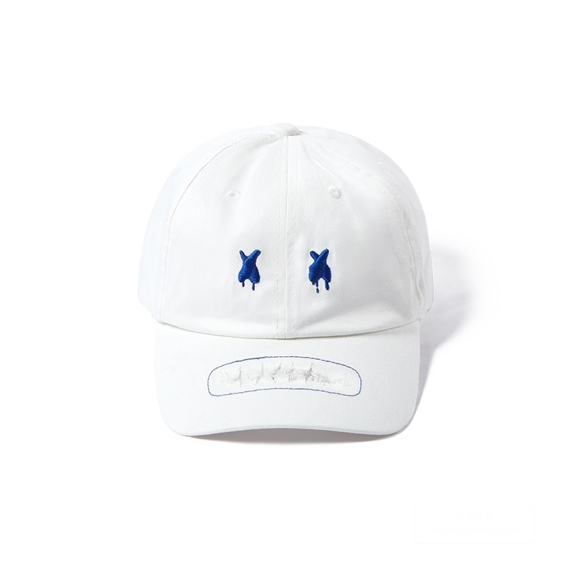 『新品上市』重磅XX跳色刺繡微破壞棒球帽-白