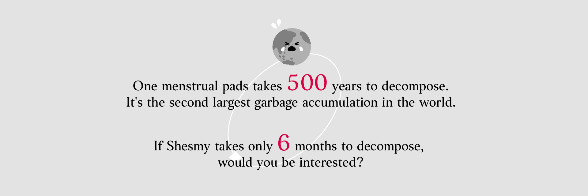 plastic pads take 500 years to decompose