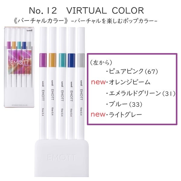 Emott 5 Color Fineliner Marker Set - No.10 Botanical Color