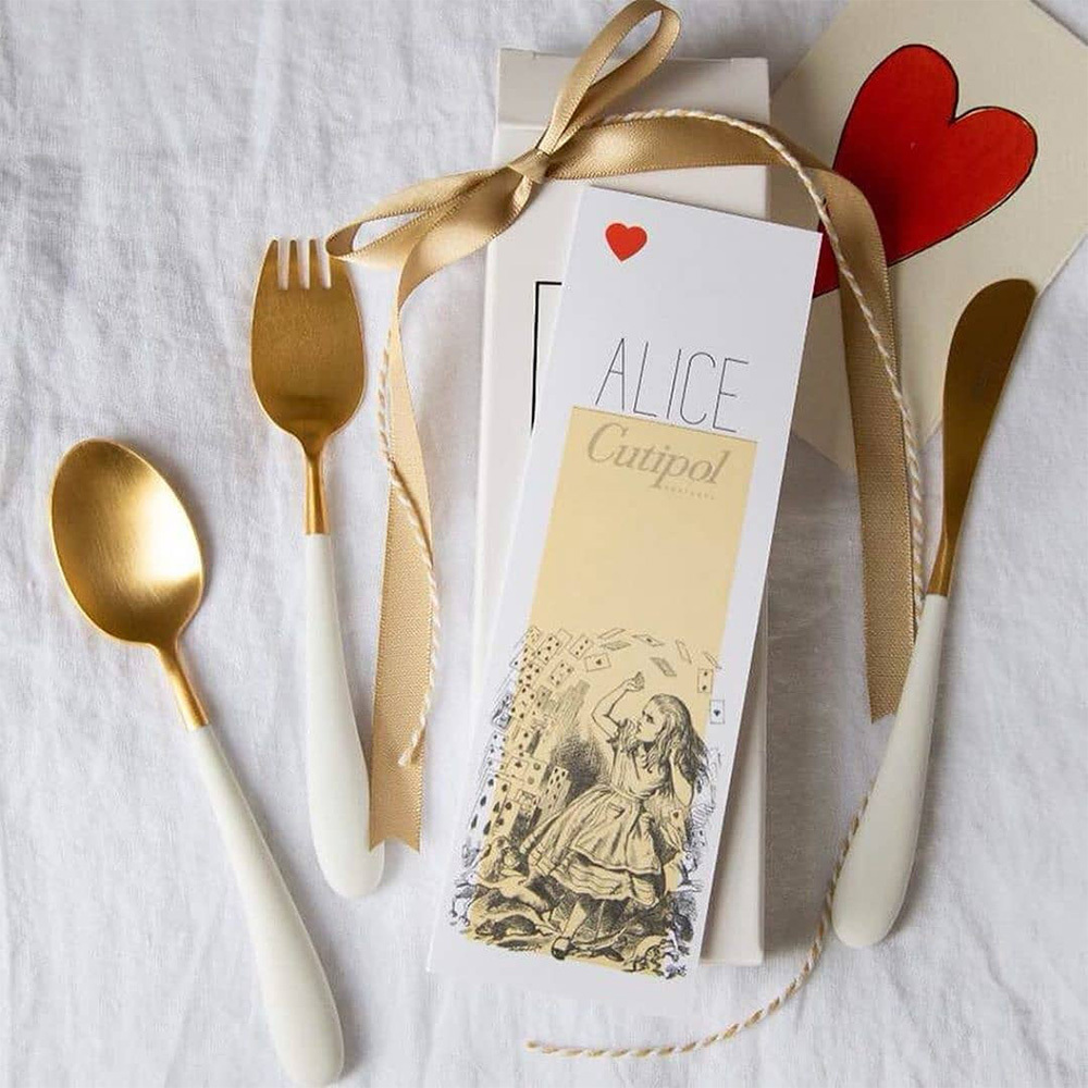 葡萄牙cutipol Alice系列兒童餐具霧金三件組-土耳其藍