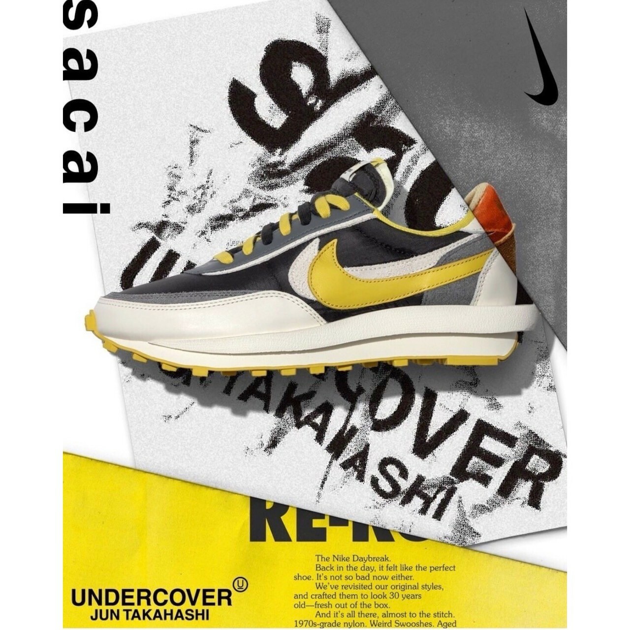 UNDERCOVER x Sacai x Nike LDwaffle 黑黃/紅灰/灰藍紫聯名限定解構鞋