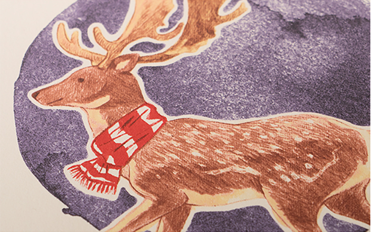舒然〈冬之鹿 Winter Deer II〉限量版畫