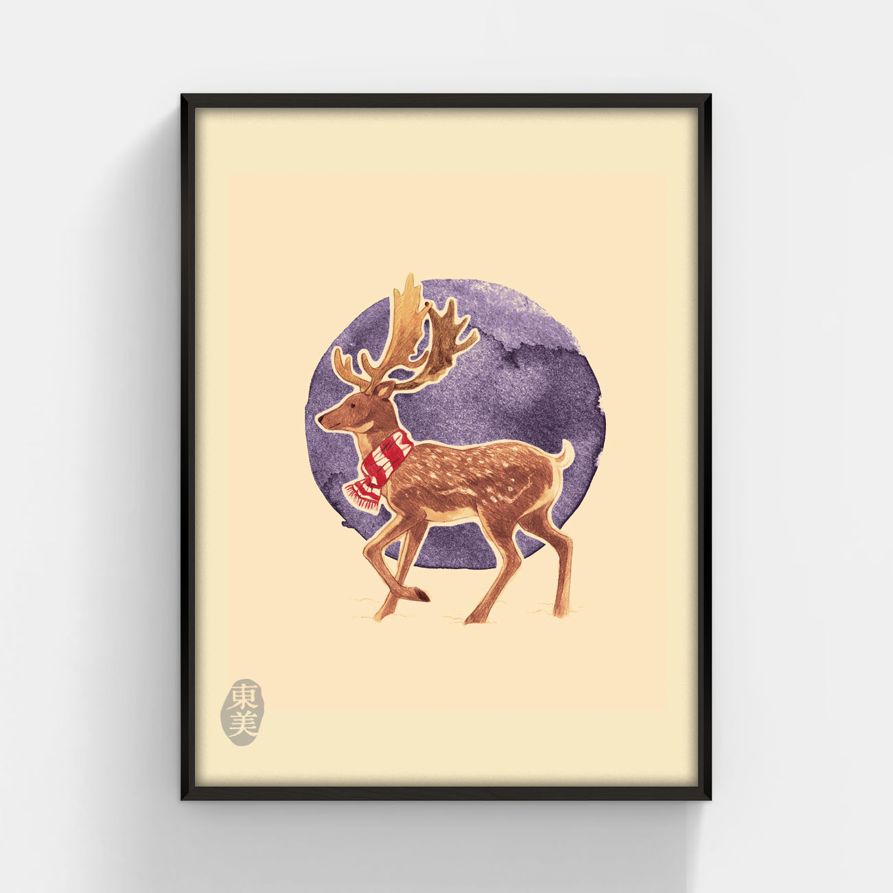 舒然〈冬之鹿 Winter Deer II〉限量版畫