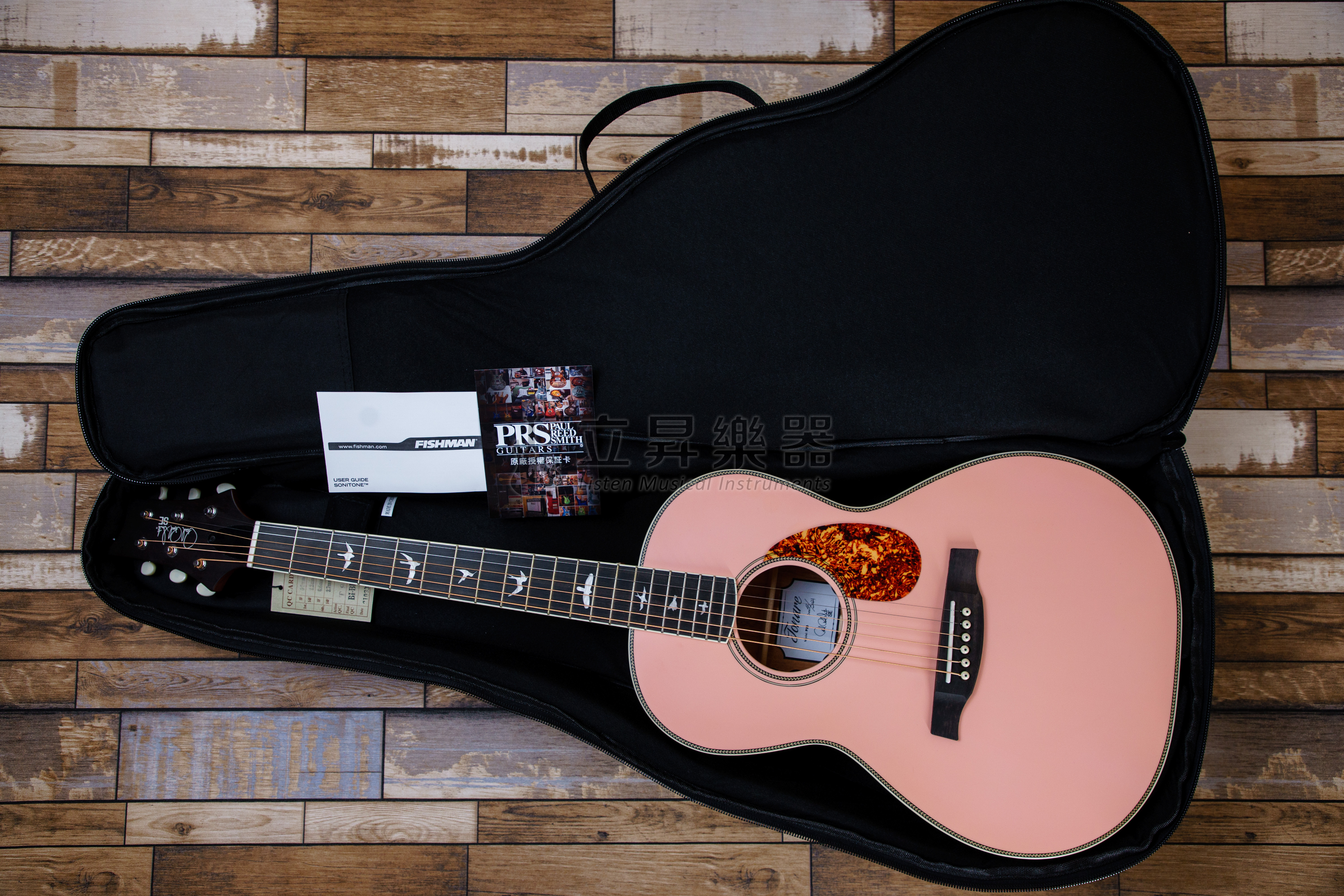 PRS SE P20E SP 粉紅色 電木吉他 Parlor 桶身 桃花心面單板 側背板桃花心木 Fishman GT1 拾音器 附原廠厚琴袋 型號PPE20SASP